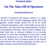 "On the Take-off of operators"